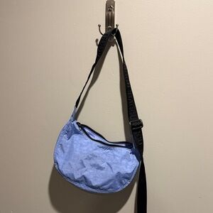 BAGGU Small Nylon Crescent Bag in light blue